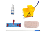 Zestaw do mycia podłóg wózek + mop płaski + płyn 