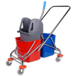 Wózek do sprzątania  dwuwiaderkowy 2x23L  metalowy