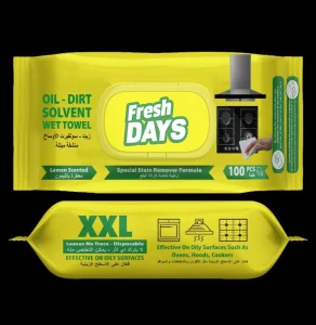 Nasączane Chusteczki Fresh Days XXL do Usuwania Tłuszczu 100 szt. Oil