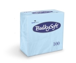 Serwetki błękitne 40x40 dwuwarstwowe składane 1/4 A'100 BulkySoft