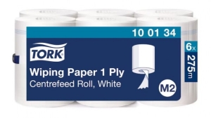 Ręcznik w roli Tork Maxi 1-warstwowy, 275 m, centralne dozowanie M2 – białe