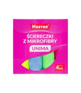Ścierki z mikrofibry UNIMA 30x30 cm 4 szt. MASTER S296