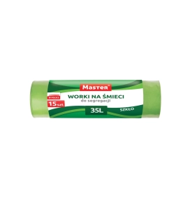 Worki na szkło 35L zielone LDPE 15 szt. MASTER S222