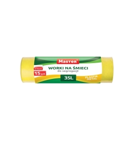 Worki na plastik i metal 35L żółte MASTER S221 15 szt.