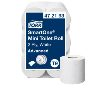 Tork SmartOne® mini T9 – papier toaletowy 2-warstwowy biały 111,6 m, 12 rolek